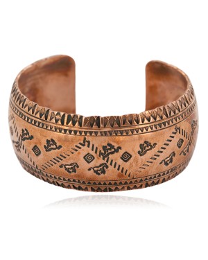 Handmade Horse Certified Authentic Navajo Pure Copper Native American Bracelet 12868-4