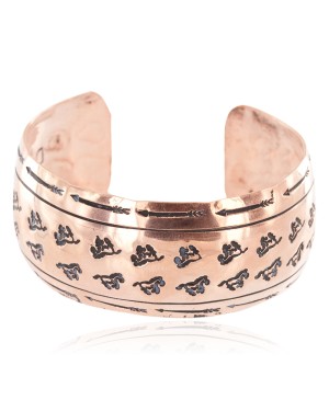 Handmade Horse Certified Authentic Navajo Pure Copper Native American Bracelet 12942-2