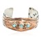 Handmade Horse Certified Authentic Navajo Pure Nickel Copper Native American Bracelet Natural Turquoise 12844-2