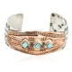 Handmade Horse Certified Authentic Navajo Pure Nickel Copper Native American Bracelet Natural Turquoise 12844-2