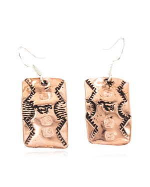 Handmade Horse Navajo Certified Authentic Native American Pure Copper Dangle Earrings 18170-11