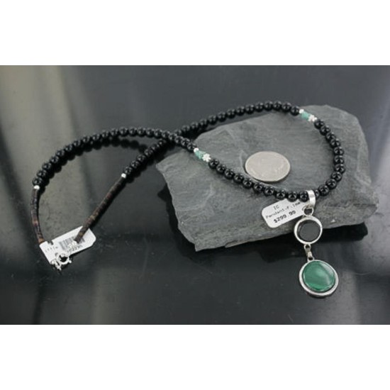 Handmade Inlaid Certified Authentic Zuni .925 Sterling Silver Natural Turquoise Native American Necklace 370919050185