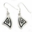 Handmade Kachina Hopi .925 Sterling Silver Dangle Native American Earrings 12856-3