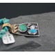 Handmade Kiva Certified Authentic Navajo .925 Sterling Silver and 12kt Gold Filled Turquoise Native American Necklace 390582579733