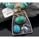 Handmade Kiva Certified Authentic Navajo .925 Sterling Silver and 12kt Gold Filled Turquoise Native American Necklace 390582579733
