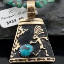 Handmade Kokopelli Navajo .925 Sterling Silver 12kt Gold Filled Turquoise Native American Necklace 390614969451