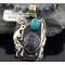 Handmade Kokopelli RARE Certified Authentic Navajo Native .925 Sterling Silver Gold Filled Turquoise Native American Necklace 390574096621
