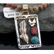 Handmade Leaf Certified Authentic Navajo .925 Sterling Silver 12kt Gold Filled Natural Turquoise Native American Necklace 370808640677