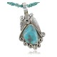 Handmade Leaf Certified Authentic Navajo .925 Sterling Silver Natural Turquoise Native American Necklace 370906128855