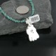 Handmade Leaf Certified Authentic Navajo .925 Sterling Silver Natural Turquoise Native American Necklace 370907919737