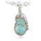 Handmade Leaf Certified Authentic Navajo .925 Sterling Silver Turquoise Native American Necklace 370909897471