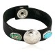Handmade LEATHER Certified Authentic Vintage Style Buffalo Nickel Navajo .925 Sterling Silver Natural Turquoise Native American Bracelet 12836-3