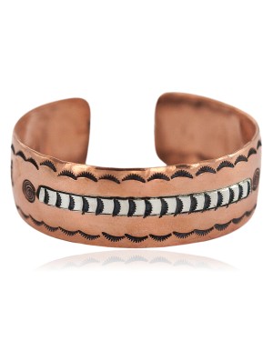 Handmade Maze Horse Navajo .925 Sterling Silver Certified Authentic Native American Pure Copper Bracelet  92018-5