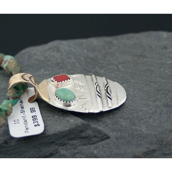 Handmade Mountain Certified Authentic Navajo .925 Sterling Silver 12kt Gold Filled Natural Turquoise Native American Necklace 370807056478