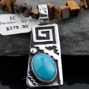 Handmade Mountain Navajo .925 Sterling Silver Turquoise Native American Necklace 390569988015