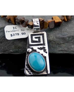Handmade Mountain Certified Authentic Navajo .925 Sterling Silver Turquoise Native American Necklace 390569988015