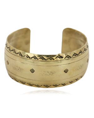 Handmade Mountain Certified Authentic Navajo Brass Native American Bracelet 12871