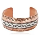 Handmade Mountain Navajo Pure .925 Sterling Silver and Copper Native American Bracelet 12783-5