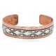 Handmade Mountain Certified Authentic Navajo Pure .925 Sterling Silver Copper Native American Bracelet 12809-3