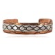 Handmade Mountain Certified Authentic Roanhorse Navajo Pure .925 Sterling Silver Copper Native American Bracelet 12770-2-0