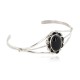 Handmade Navajo Certified Authentic .925 Sterling Silver Natural Black Onyx Native American Bracelet 13108-4 Handmade Navajo Certified Authentic .925 Sterling Silver Natural Black Onyx Native American Bracelet 13108-4