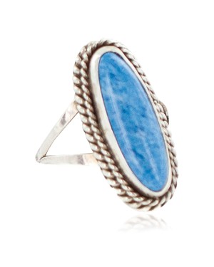 Handmade Navajo Certified Authentic .925 Sterling Silver Natural Lapis Native American Ring Size 8 3/4 13103