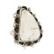 Handmade Navajo Certified Authentic Silver White Buffalo Native American Ring 17023-4