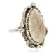 Handmade Navajo Certified Authentic .925 Sterling Silver Natural White Buffalo Native American Ring 18297-1