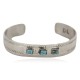 Handmade Navajo Certified Authentic Natural Turquoise Native American Nickel Bracelet 13141-8