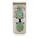 Handmade Navajo Certified Authentic Nickel and .925 Sterling Silver Natural Turquoise Native American Money Clip 10530-3