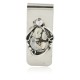 Handmade Navajo Certified Authentic Nickel and .925 Sterling Silver Natural White Buffalo Native American Money Clip 11264-4