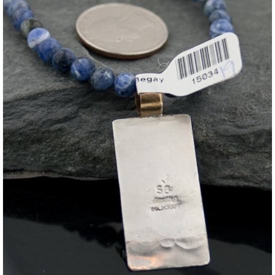 Handmade RARE Certified Authentic Navajo .925 Sterling Silver 12kt Gold Filled Turquoise and LAPIS Native American Necklace 370801544076