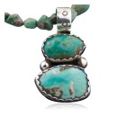 Handmade RARE Certified Authentic Navajo Native .925 Sterling Silver and Turquoise Native American Necklace 390582071294