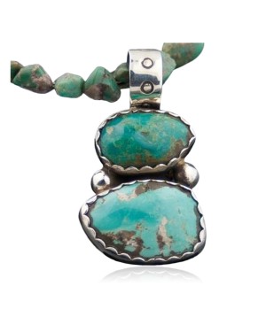 Handmade RARE Certified Authentic Navajo Native .925 Sterling Silver and Turquoise Native American Necklace 390582071294