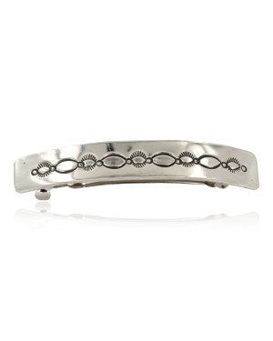 Handmade Sun Certified Authentic Navajo Nickel Native American Hair Barrette 10345-1