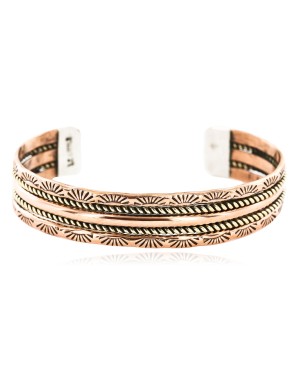 Handmade Sun Certified Authentic Navajo Pure Copper and Brass Native American Bracelet 12845-2