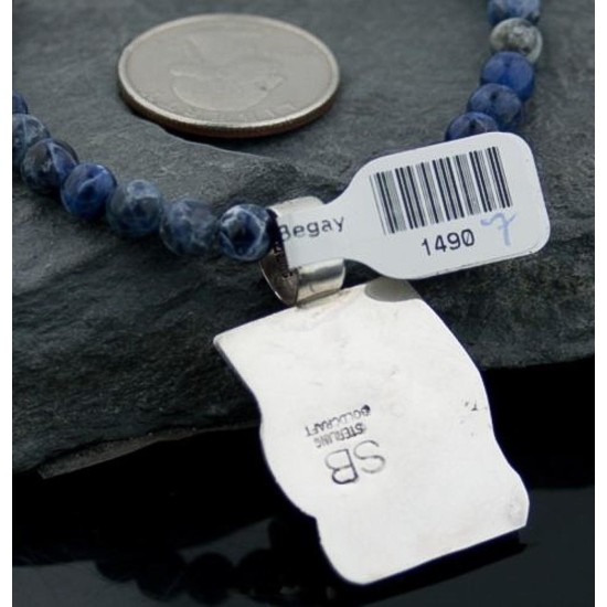 Handmade Wave Certified Authentic Navajo Native .925 Sterling Silver 12kt Gold Filled Turquoise and LAPIS Native American Necklace 370787971060