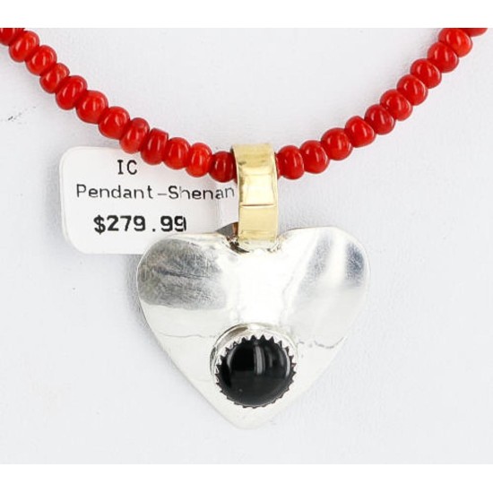 12kt Gold Filled and .925 Sterling Silver HANDMADE Certified Authentic BEGAY Navajo Turquoise and Coral Native American Necklace 390890158937