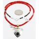 12kt Gold Filled and .925 Sterling Silver HANDMADE Certified Authentic BEGAY Navajo Turquoise and Coral Native American Necklace 390890158937