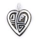 Heart .925 Sterling Silver Certified Authentic Handmade Overlay Hopi Native American Pendant  24543