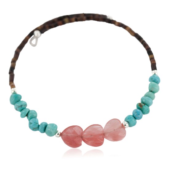Heart Certified Authentic Natural Pink Quartz Heishi Navajo Native American Adjustable Wrap Bracelet 13151-57 Heart Certified Authentic Natural Pink Quartz Heishi Navajo Native American Adjustable Wrap Bracelet 13151-57