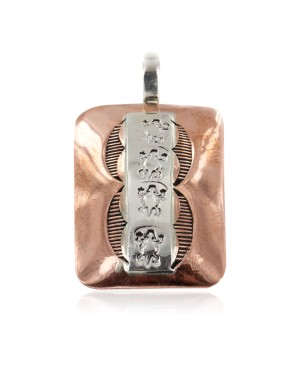 Horneytoad Navajo .925 Sterling Silver Handmade Certified Authentic Pure Copper Native American Pendant 17055-5