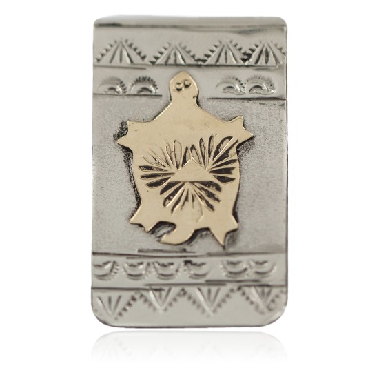 Horny Toad Certified Authentic 12kt Gold Filled and .925 Sterling Silver Handmade Navajo Native American Money Clip 91002 Horny Toad Certified Authentic 12kt Gold Filled and .925 Sterling Silver Handmade Navajo Native American Money Clip 91002