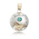 Horse 12kt Gold Filled and .925 Sterling Silver Certified Authentic Handmade Very Delicate Navajo Native American Natural Turquoise Pendant 24510-1