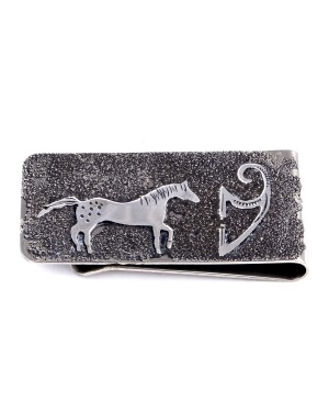 Horse .925 Sterling Silver Ray Begay Certified Authentic Handmade Navajo Native American Money Clip  13194-18