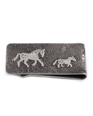 Horse .925 Sterling Silver Ray Begay Certified Authentic Handmade Navajo Native American Money Clip  13194-23