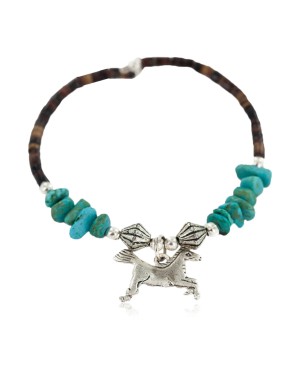 Horse Certified Authentic Heishi Navajo Native American Adjustable Wrap Baby Bracelet 13158