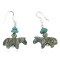 Horse Certified Authentic Navajo .925 Sterling Silver Hooks Natural Turquoise and Green Jasper Dangle Native American Earrings 97002-9