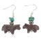 Horse Certified Authentic Navajo .925 Sterling Silver Hooks Natural Turquoise and Jasper Dangle Native American Earrings 97002-7
