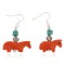 Horse Certified Authentic Navajo .925 Sterling Silver Hooks Natural Turquoise and Resin Dangle Native American Earrings 97002-13